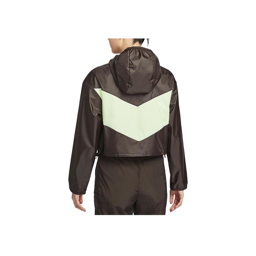 Nike Sportswear SS25 Windrunner Loose Short Hooded Long Sleeve Jacket Women Jackets Velvet-Brown Light-Yellow-Green White HJ1183-220