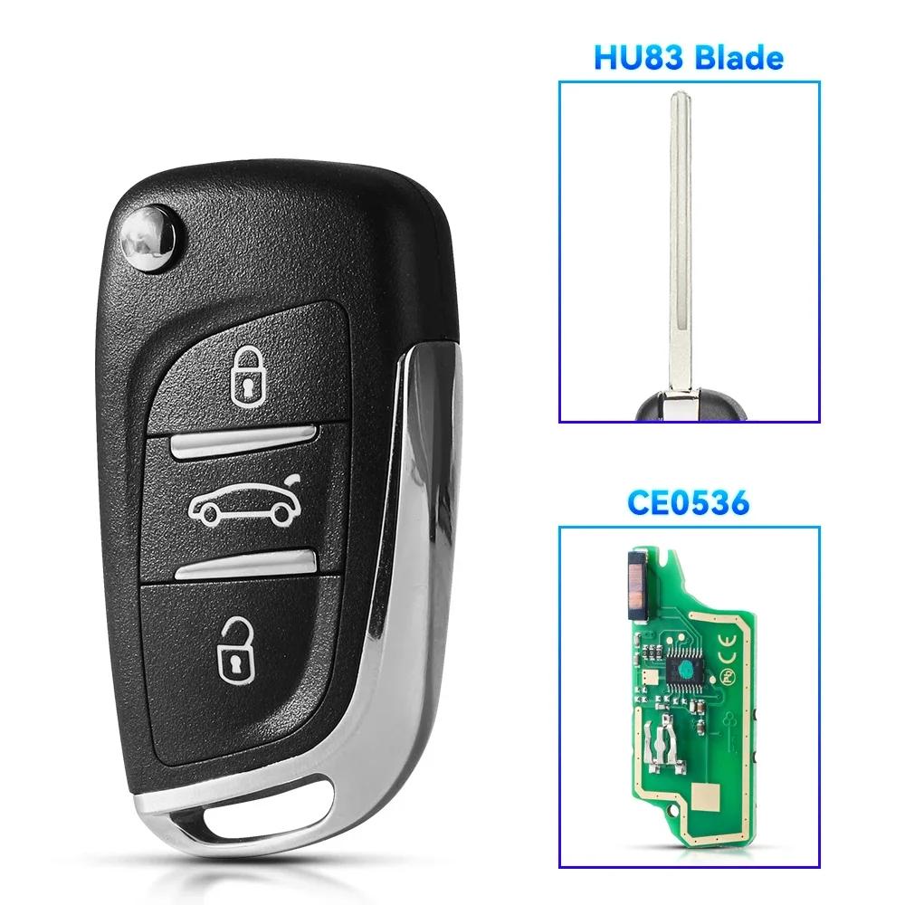 KEYYOU Modified Filp Remote Key 433MHz ASK FSK For Citroen C1 C2 C3 C4 Berlingo Picasso For Peugeot 207 307 ID46 CE0536 CE0523