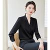 Women's Professional Chiffon V-Neck Long-Sleeve Blouse