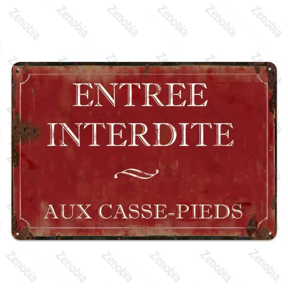 Vintage French Retro Metal Tin Sign Bar Pub Club Wall Decor Iron Painting Decorative Plate