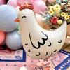 2pcs Chicken-Shaped Aluminum Foil Balloons Black White Polka Dot Cartoon Standing Decorations Children's Birthday Party Balloons