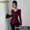 Women's Fashion Casual Solid Color Print Long Sleeve  Blouses & Shirts