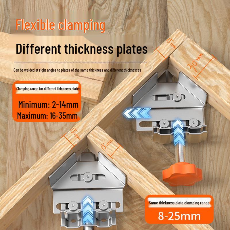 90° Right Angle Welding Clamp Woodworking Fixture Set - Stainless Steel Carpenter Tool