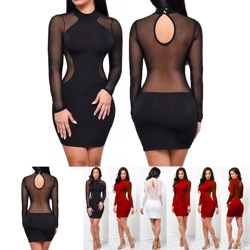 Premium Quality Women Sexy Long Sleeve Bandage Bodycon Evening Cocktail Mini Dress