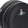 Vivienne Westwood Solid Color Front Logo Zipper Lambskin Small Round Shoulder Crossbody Bag Women bags Black 4303010QUL001LN403