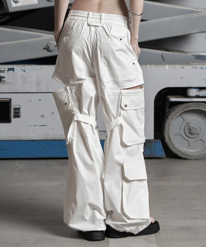 Jenyujeu Kajo Double Pocket Parachute Pants - White