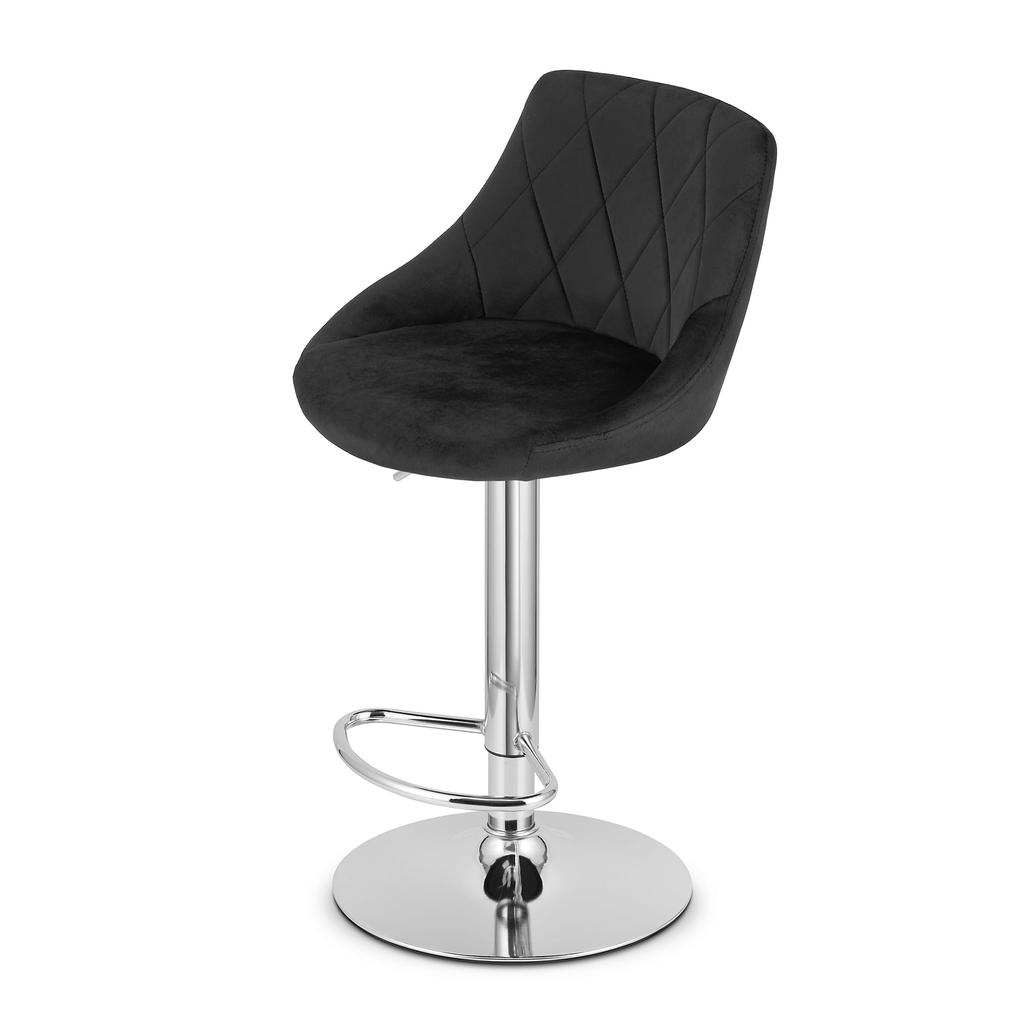 KAST Stool - Black Velvet / Chrome Base