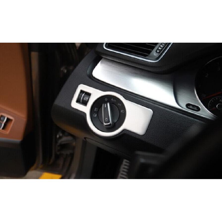 For VW CC 2009-2017 Silver Titanium Headlight Switch Control Frame Cover Trim