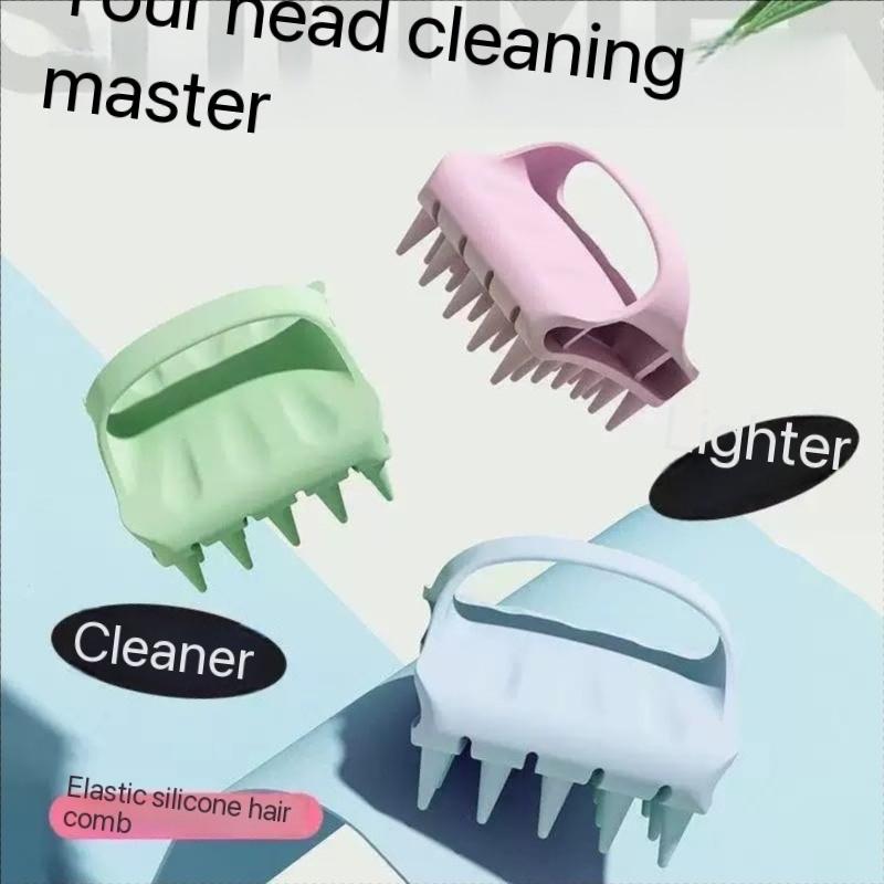 Scalp massader, a scalp cleaner with soft silicone bristles, is used for hair growth and dandruff removal. The shampoo brush is