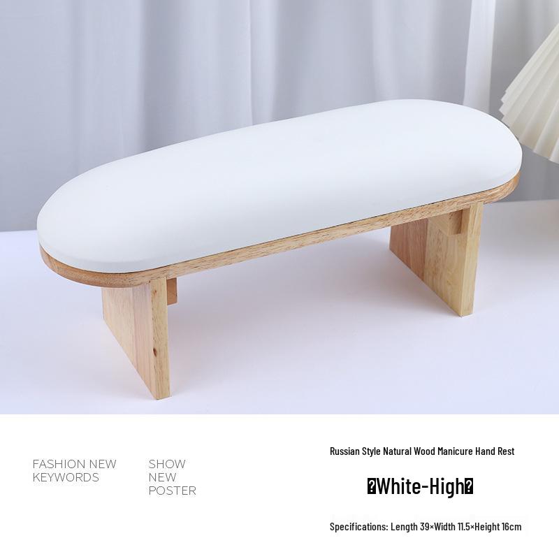 High-End Nail Art Cushion Set: Natural Wood Base & Japanese Leather Tools