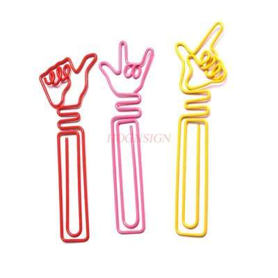 10pcs Hand Account Paper Clips Cartoon Paper Clips Fingers Colored Paper Clips