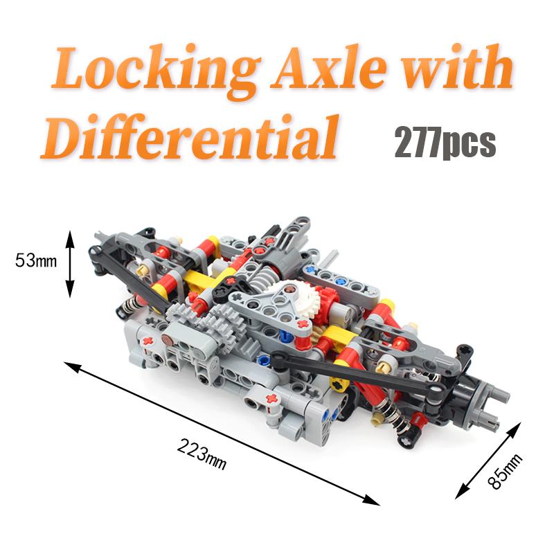 

Конструктор 278 деталей Блокування диференціала Кермо Задня вісь З єднувальні деталі Пакет MOC Технічні цеглинки Збірка