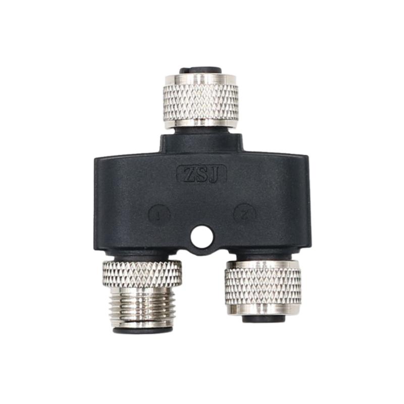 M12 to M12 Y Type Connector 3/4/5/8/12 Pin Hole Sensor Aviation Plug Three-Way One-To-Two Male-to-Female Adapter