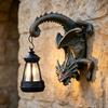 Porte-bouteille Dragon Solaire Résine Dragon Fantaisie Statue de Jardin pour Décoration d'Arbre Mural Gothique Clôture Cadeaux pour Femmes Maman Grand-mère