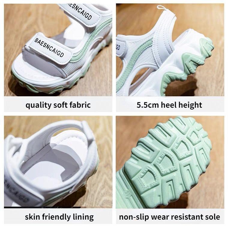 Female Platform Soft Sole Roman Casual Shoes Sports Dad Sandals Summer All Match Net Red Muffin Sandals