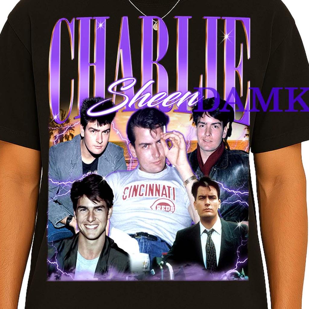 Charlie Sheen Shirt, Charlie Sheen Actor Tees, Charlie Harper Homage Tshirt, Charlie Sheen Fan Retro T-shirt, Charlie Harper Merch Gift