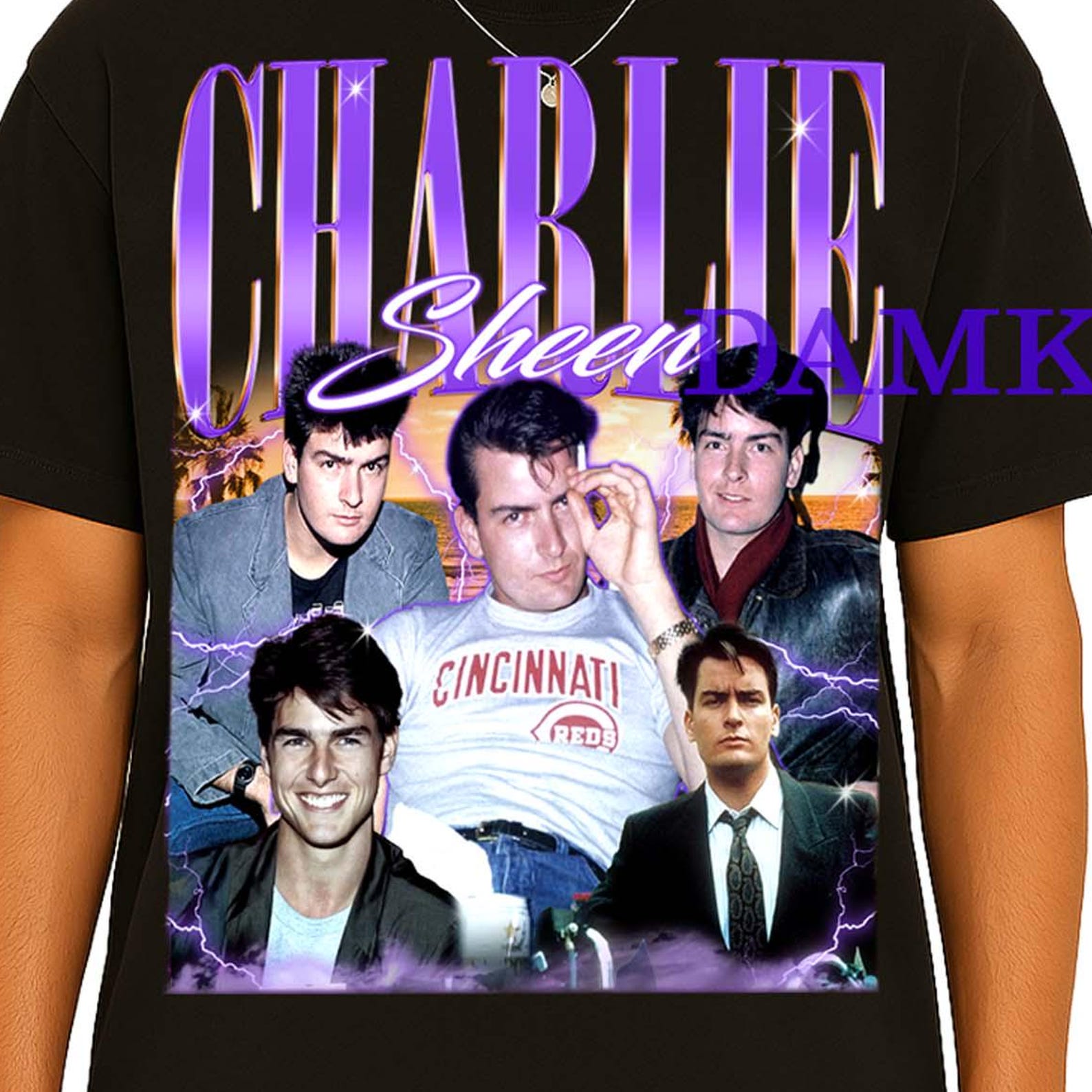Charlie Sheen Shirt, Charlie Sheen Actor Tees, Charlie Harper Homage Tshirt, Charlie Sheen Fan Retro T-shirt, Charlie Harper Merch Gift L