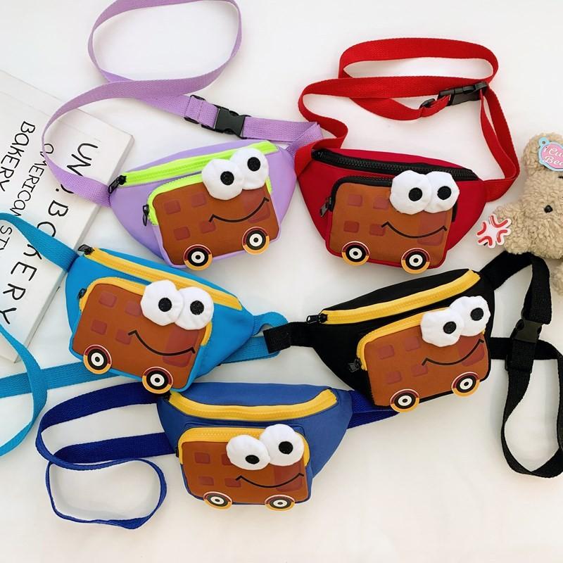 Colorful Cartoon Children's Waist Bag Lightweight Cute Snack Bag For Preschool Kids