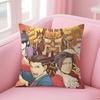 AAce AttorneyY Anime Cushion Cover Natural Linen Pillow Case DoubleSided Print Decorative Sofa Pillowcase Home Decor Gift