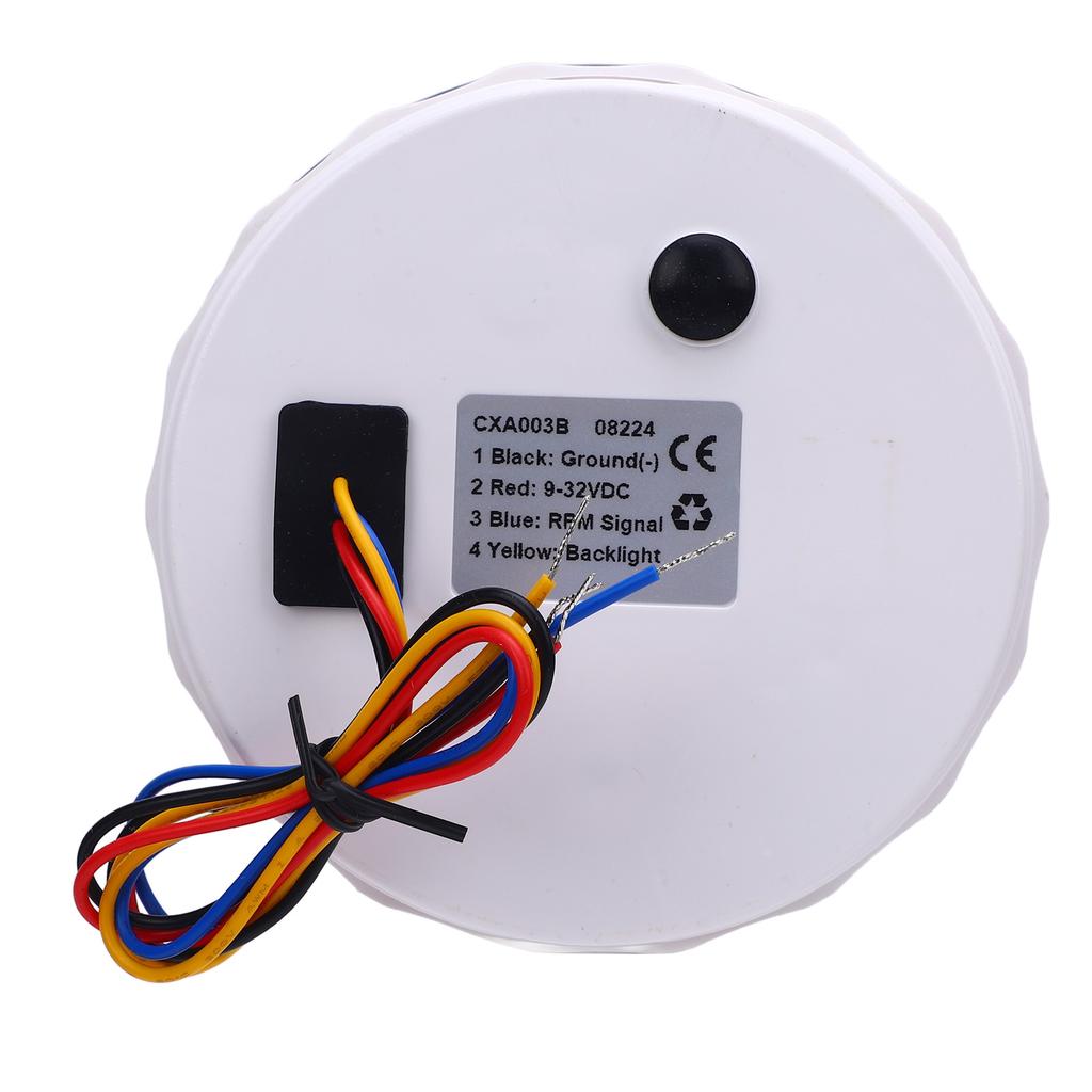 110mm 4 3 8in Tachometer 7 Color Backlight DC 9 32V 3000RPM Gauge with Hour Meter for Car Yacht RV Boat Truck Black