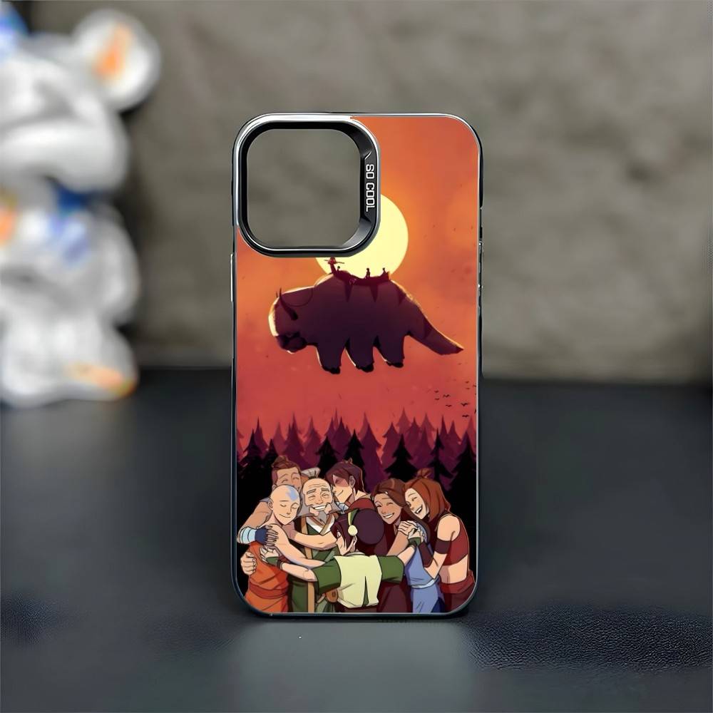 

A-Аватар: Легенда об Аанге Чехол для телефона iPhone17,16,15,14,13,12,11 Pro Max Черный Цветной Посеребренный Внутри Чехол для телефона iPhone14