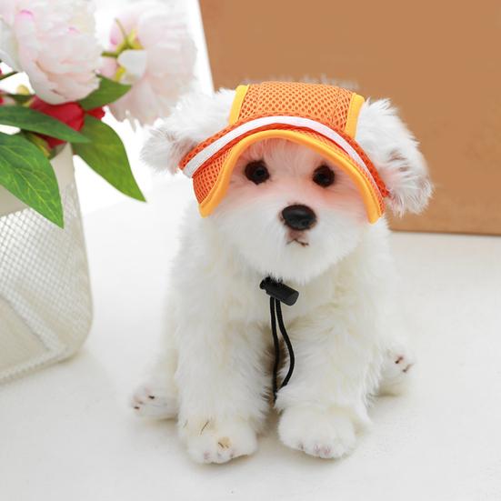 Pet Headwear Super Soft Wide Brim Polyester Dog Cat Outdoor Mesh Sun Hat Pet Sunscreen Cap Pet Supplies
