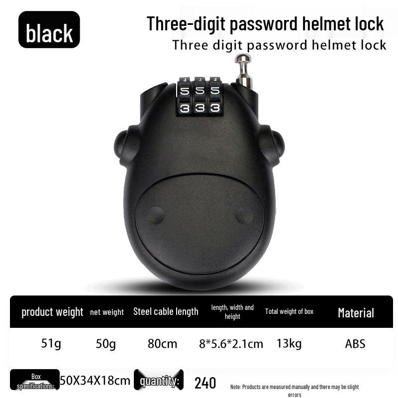 Electric Vehicle & Bicycle Anti-theft Helmet Hook Lock