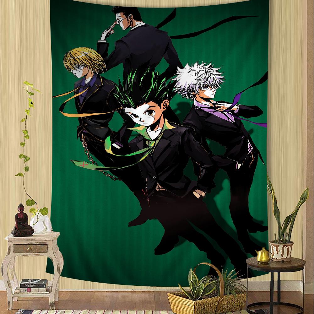 

Аніме HUNTER x HUNTER Гон Золдік Хісока DIY Настінний гобелен для вітальні Домашній гуртожиток Декор Настінне мистецтво Декор 90x130cm