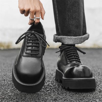 Scarpe casual in pelle da uomo di fascia alta con suola spessa, design di nicchia versione coreana, tendenza primavera/estate, traspiranti, rialzanti, scarpe derby 6123-J