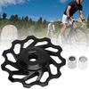 11 Teeth Mountain Bike Ceramics Wheel Rear Derailleur Guide Pulley Roller Bicycle Aluminium Alloy BearingBlack