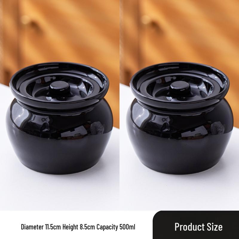 Ceramic Double Boiler Stew and Egg Custard Pot with Lid