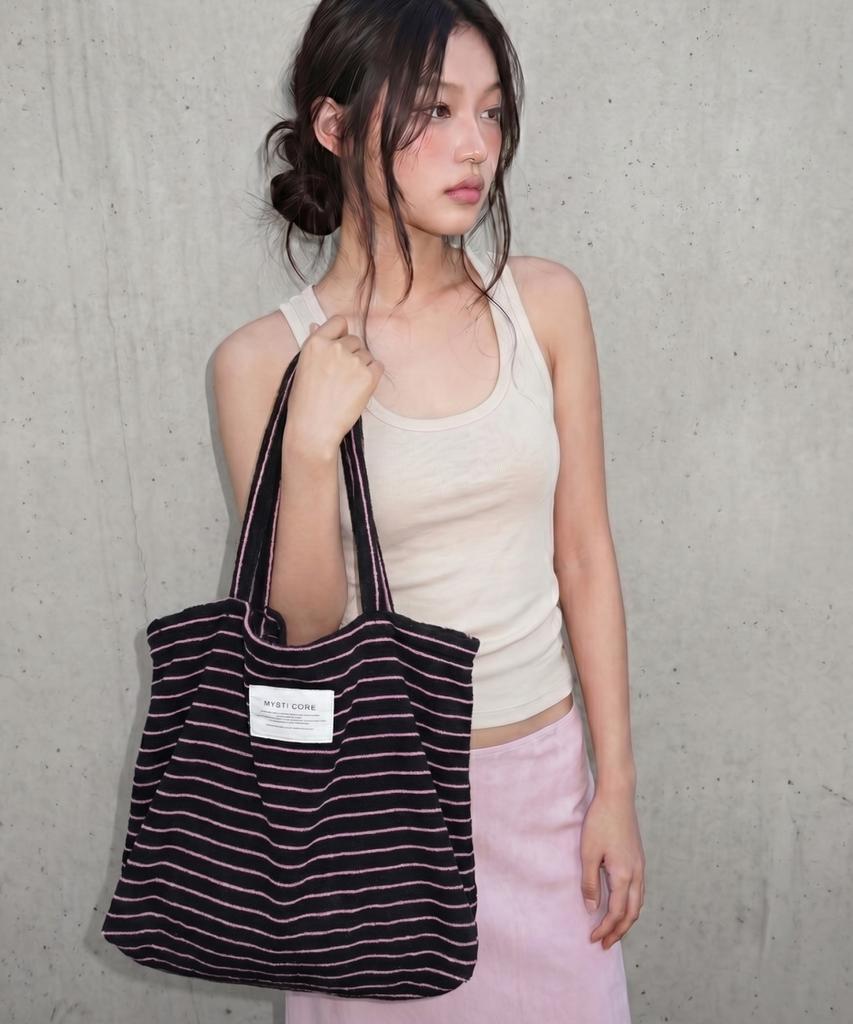 Mysti Core Terry Tote Bag (Blackberry)