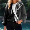 Women's Floral Print Loose Casual Long Sleeved Hooded Sweatshirt