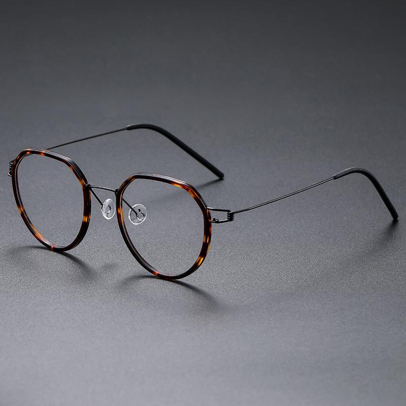 Denmark Brand Design Titanium Alloy Glasses Frame Women Ultralight Spectacles Frames Men's Round Screwless Eyeglasses Gillian