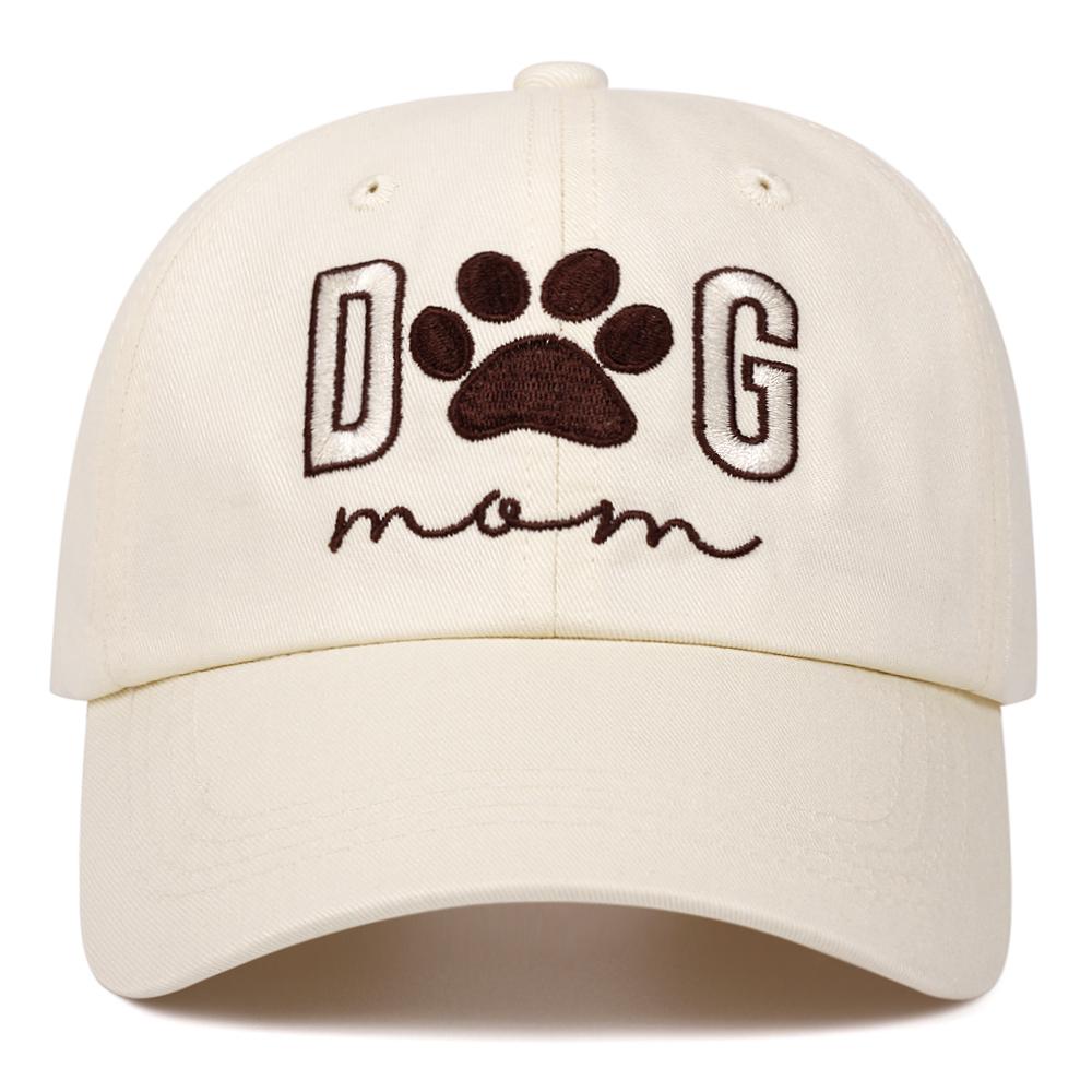 Cappellino da Baseball Retro Lavato con Lettere Ricamate "Dog Mom" per Donna Uomo, Cappello Versatile Casual per Esterno