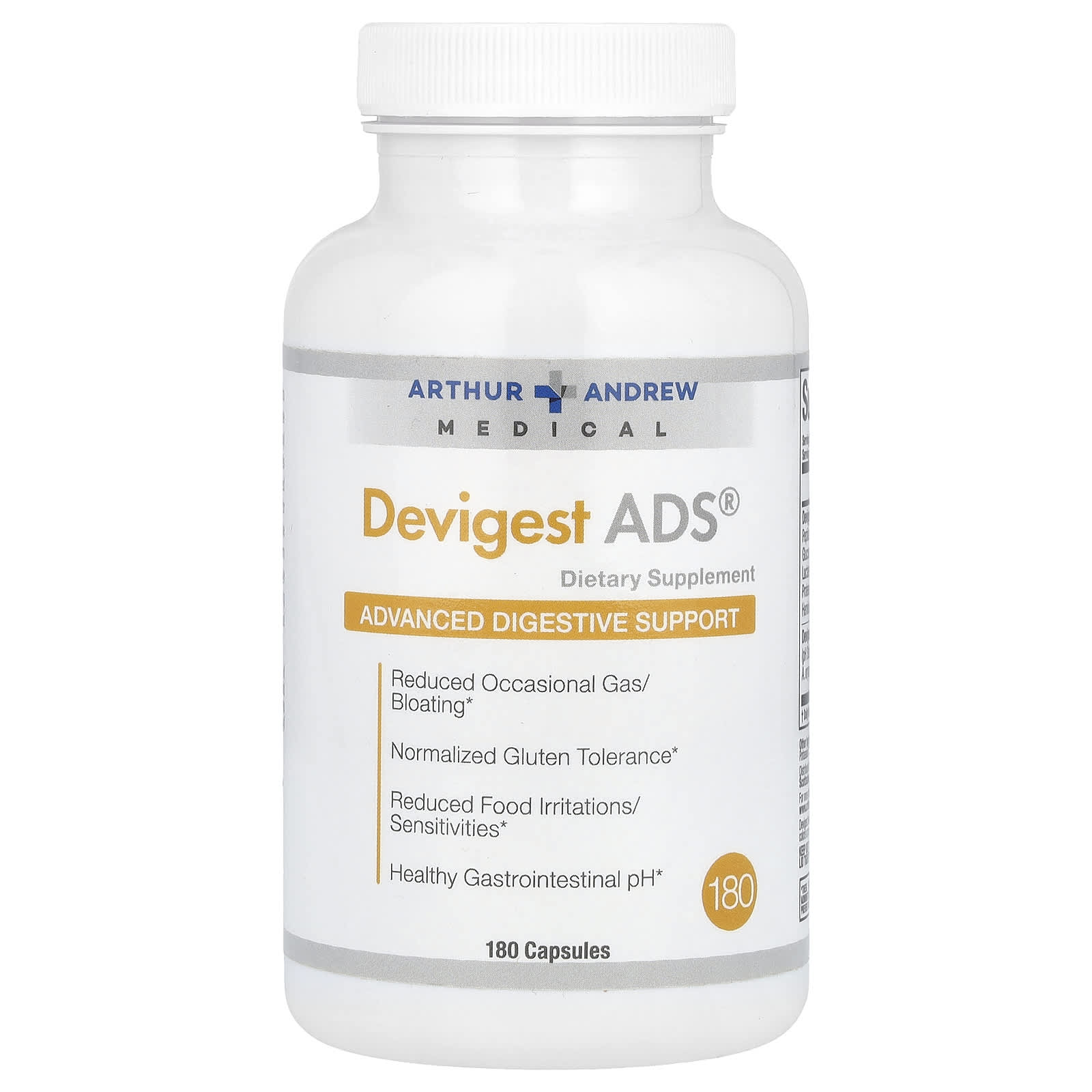 

Devigest Ads, Advanced Digestive Support, 400 Mg, 180 Capsules