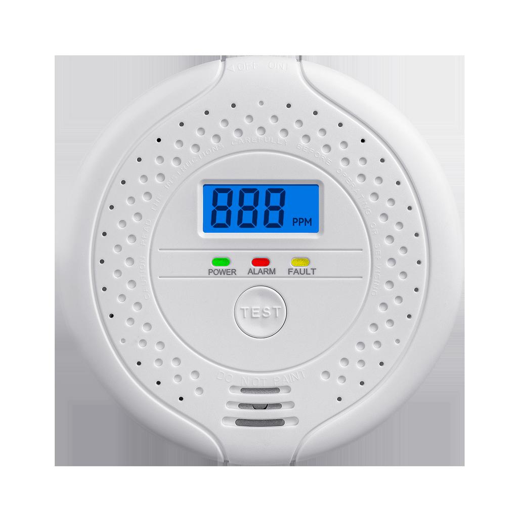 CO Detector Carbon Monoxide Alarm Battery Operated with Digital Display, Smoke Coal Gas Leakage Sensor for Home Safety