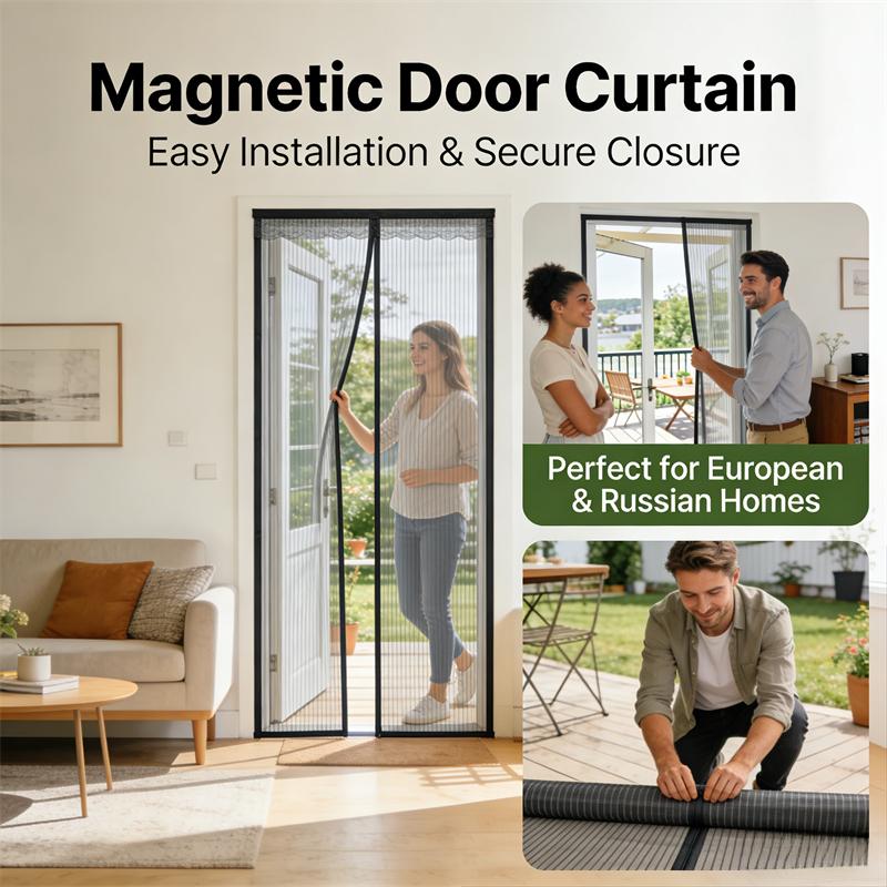 New Summer Magnetic Mosquito Net Door 100*210 Cms Window Curtains Automatic Closing Curtain Shades Screen Home Textile Garden
