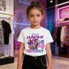Kids Girls T-Shirt, Rainbow Heart & Butterfly Print Short Sleeve Casual Cotton Tee for Daily & Summer