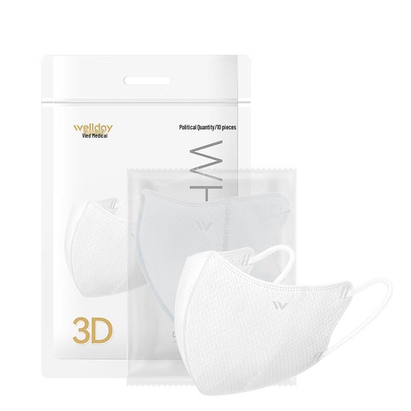 WELLDAY 3D Disposable Adult Face Mask 20 Count