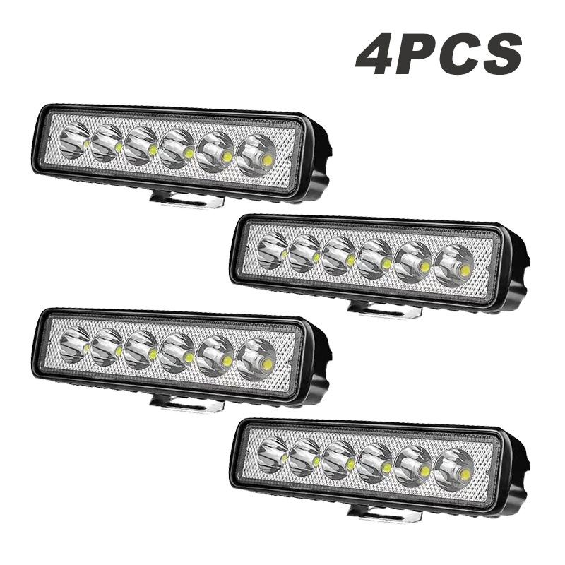 Off-Road Motorcycle LED Light Bar Focus Beams 6LEDS 12V 24V Universal Waterproof Kit for Jeep Wrangler Truck Tractors SUV 4x4