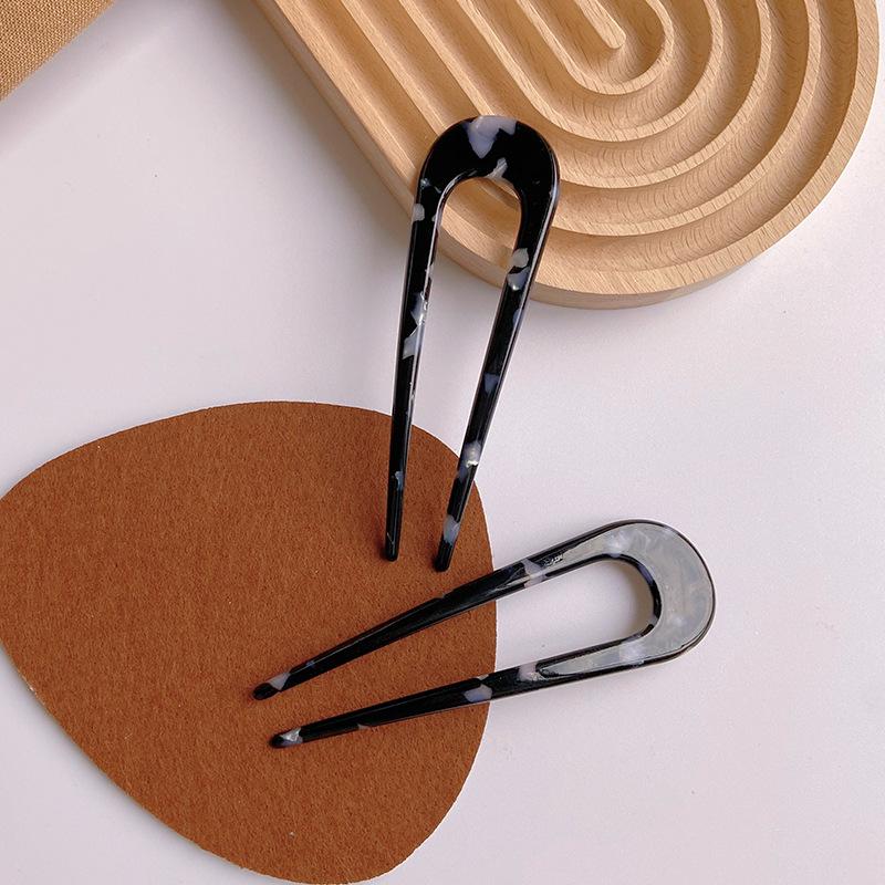 2 szt./partia Koreańskie patyczki do włosów Damska spinka do włosów Eleganckie Kolorowe Tekstura Leoparda Acetatowe patyczki do włosów Dziewczęca spinka do włosów Akcesoria do włosów