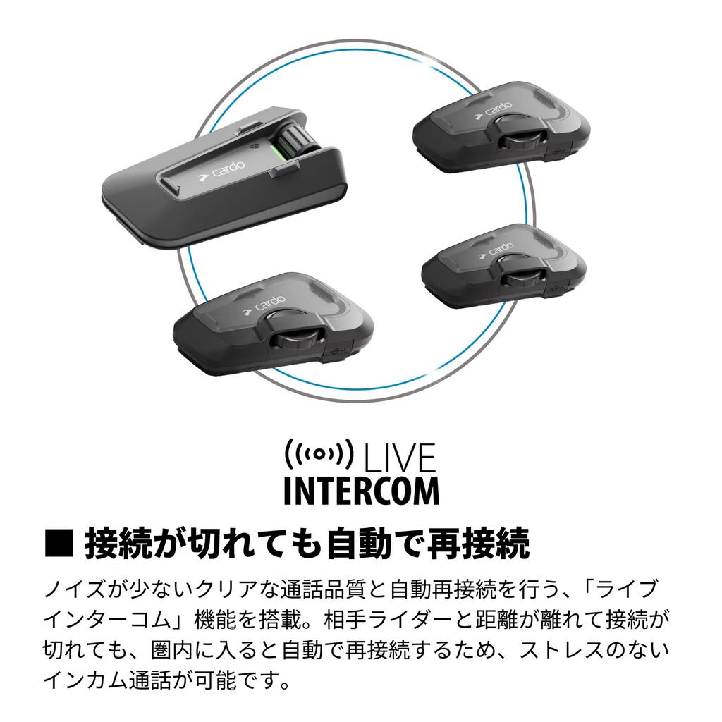 Cardo PACKTALK NEO Motorcycle Intercom, Single Set for 1-15 People, Official Japanese Product, PTN00001