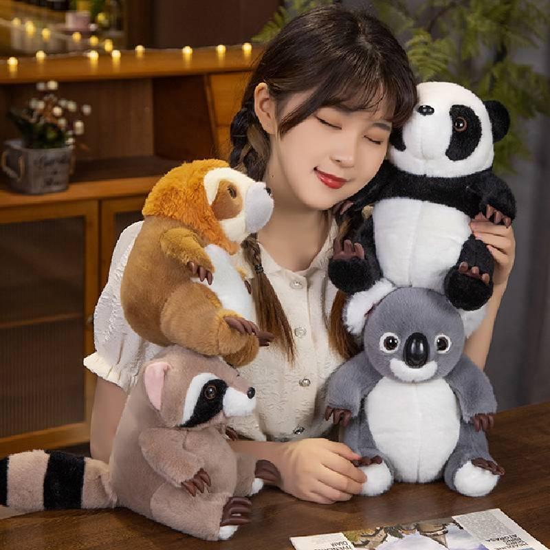 Weiche und kuschelige Panda-, Koala-, Waschbär- und Faultier-Plüschtiere für Mädchen Perfektes Geschenk!