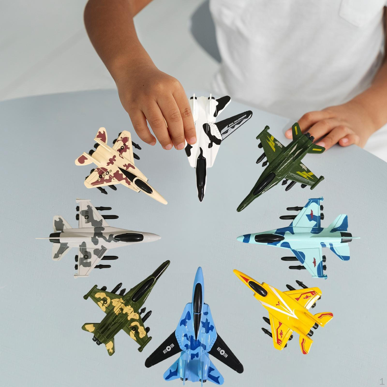 

8x Alloy Fighter Toys Children Toy Aircraft Ornament Aviation Commemorate Durability Souvenir