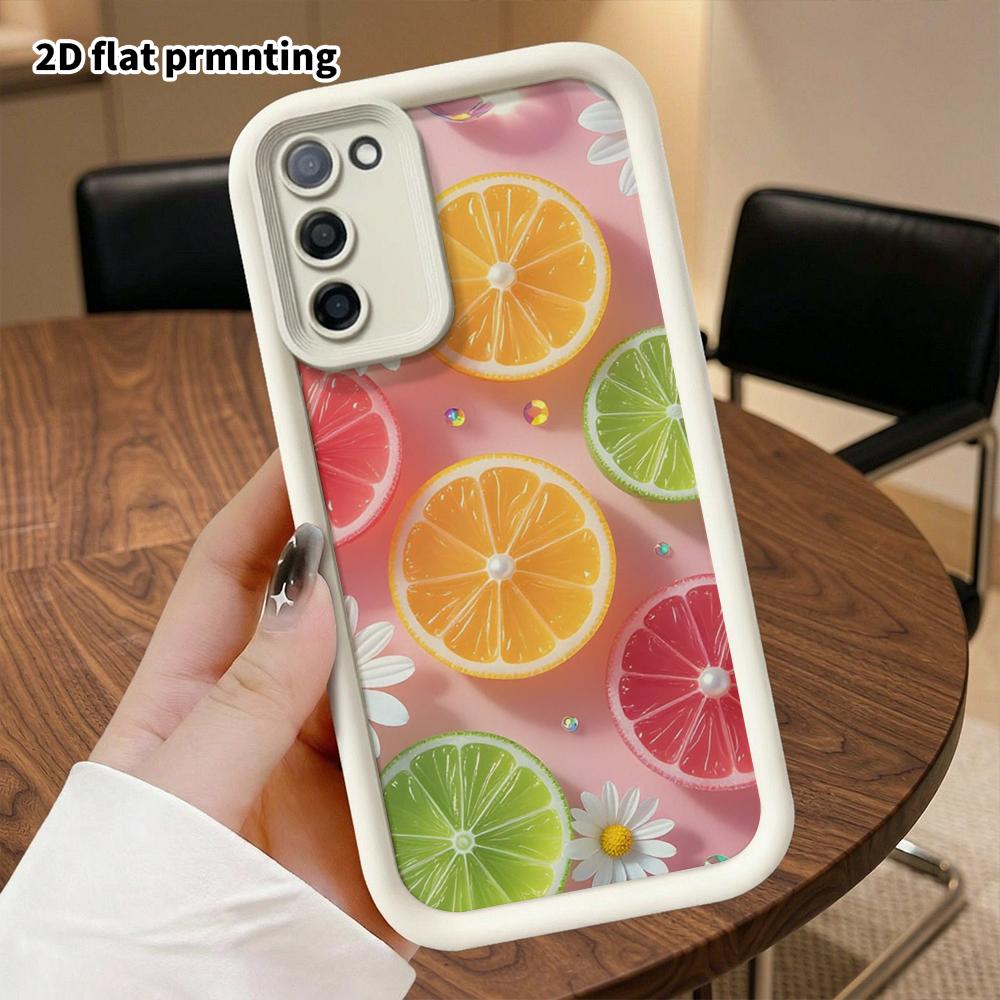 Phone Case: 2D Flat Samsung Galaxy A34 A35 M05 M06 S20 S22 S21 FE Plus 5G Layered Protective Case, Fruit Slice Daisy, Christmas and Halloween Gifts