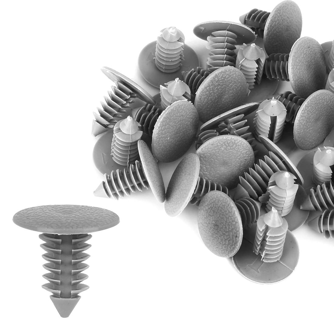 

uxcell Bolt Rivet Fasteners 9mm Hole Diameter Plastic Fender Bumper Retainer Clip Gray for Car 30pcs серый