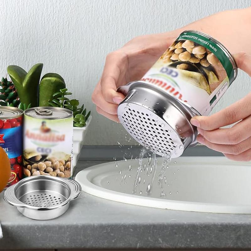 Nerezové sítko na konzervy Sítko na tuňákové konzervy Konzervační cedník Sítko na potraviny Odkapávač oleje Kuchyňské Sítko na zeleninu a ovoce na konzervy