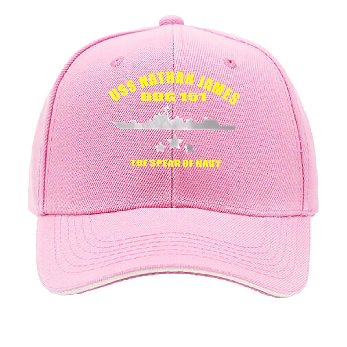 

USS Nathan James A Tribute to the Iconic Navy Ship Sandwich Baseball Cap One Size розовый