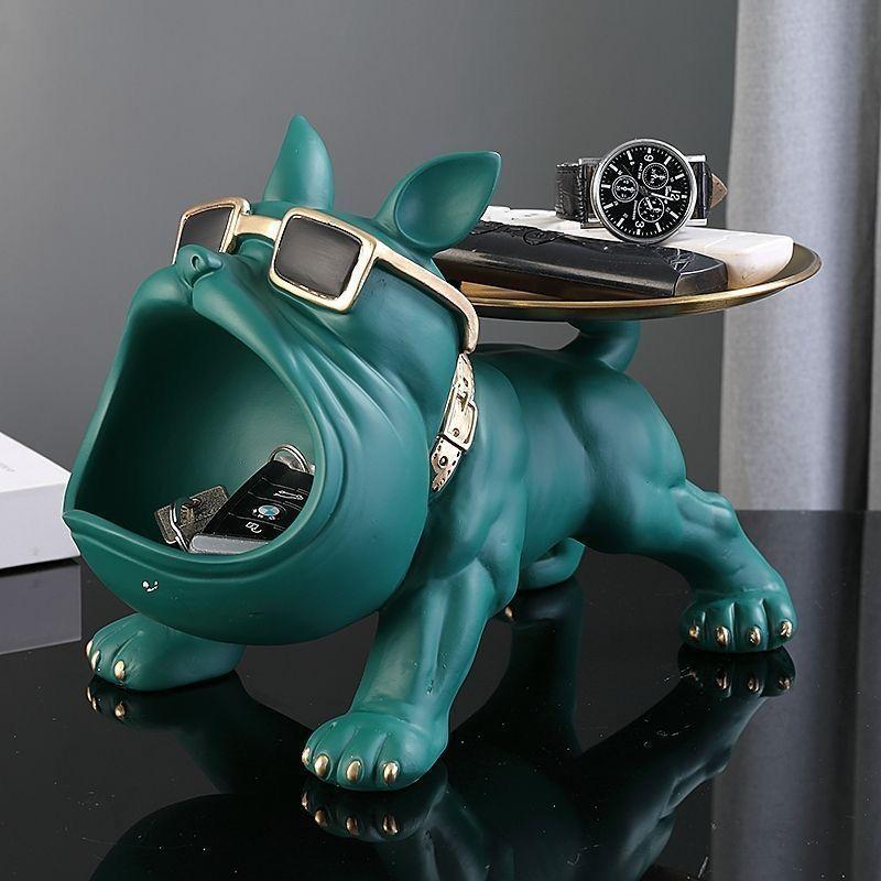 Decoration entrance porch home light luxury French pitbull shoe cabinet dog decoration